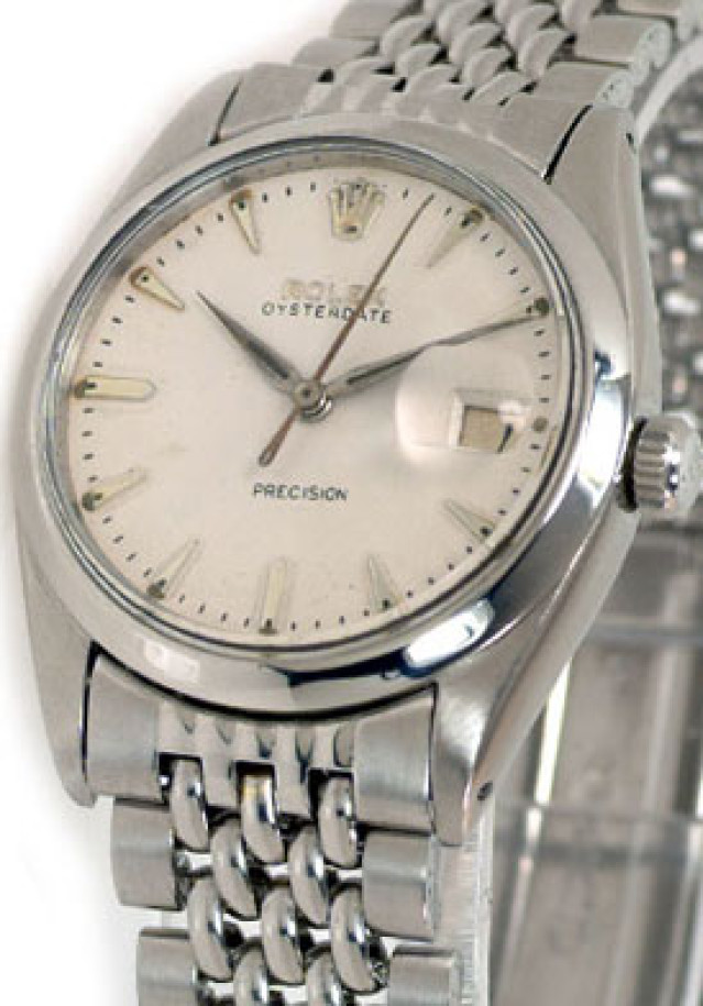 Rolex 6694 Steel on Link, Smooth Bezel Steel with Silver Index
